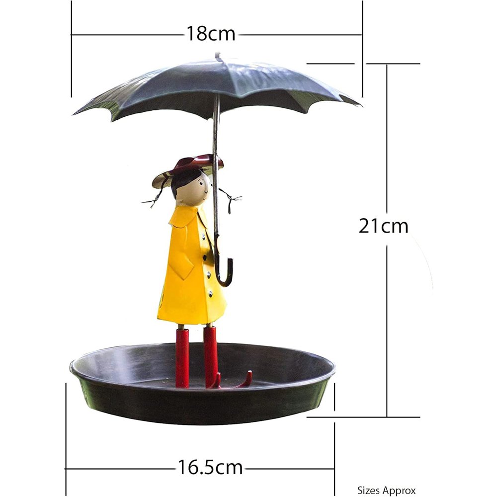 Marco Paul Novelty Hanging Metal Umbrella Girl Bird Feeder with Bird Seed Food 1kg Image 5