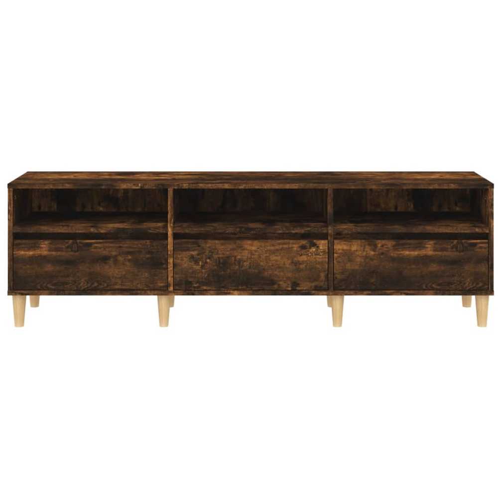 vidaXL 3 Door 3 Shelf Smoked Oak TV Cabinet Image 6