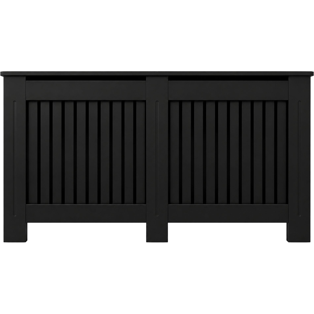 Caecus Black Vertical Slat Radiator Cover 815 x 1720 x 190mm Image
