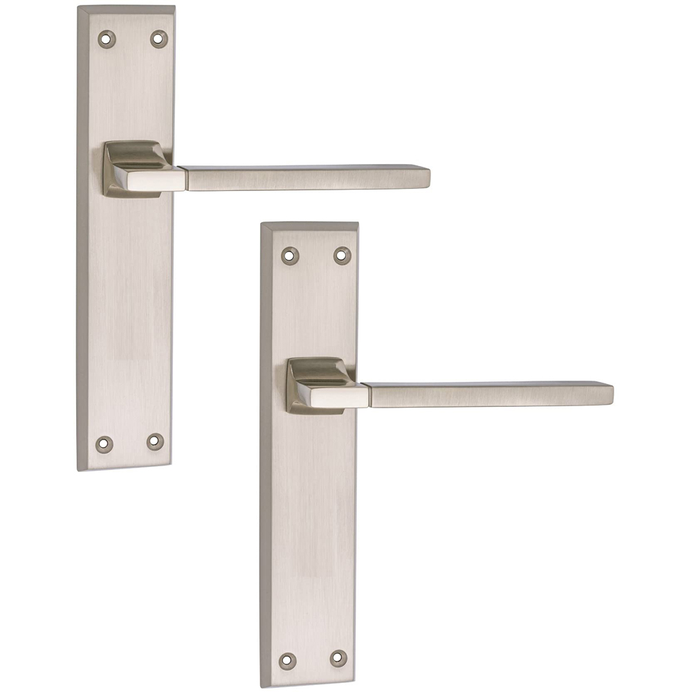 Golden Grace Polished and Satin Aztec Latch Door Handle Set 200 x 42mm Image 2