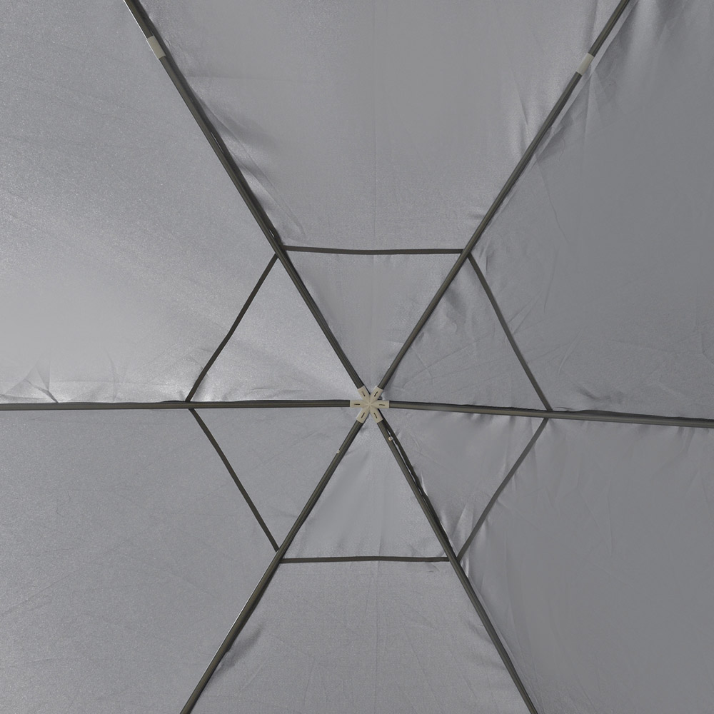 Outsunny 4 x 3.4m Grey Hexagon Gazebo Image 4