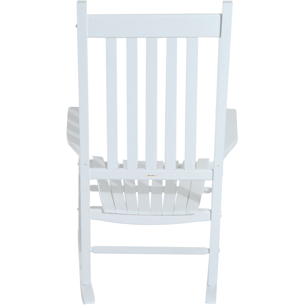 Outsunny White Rocking Chair Image 3