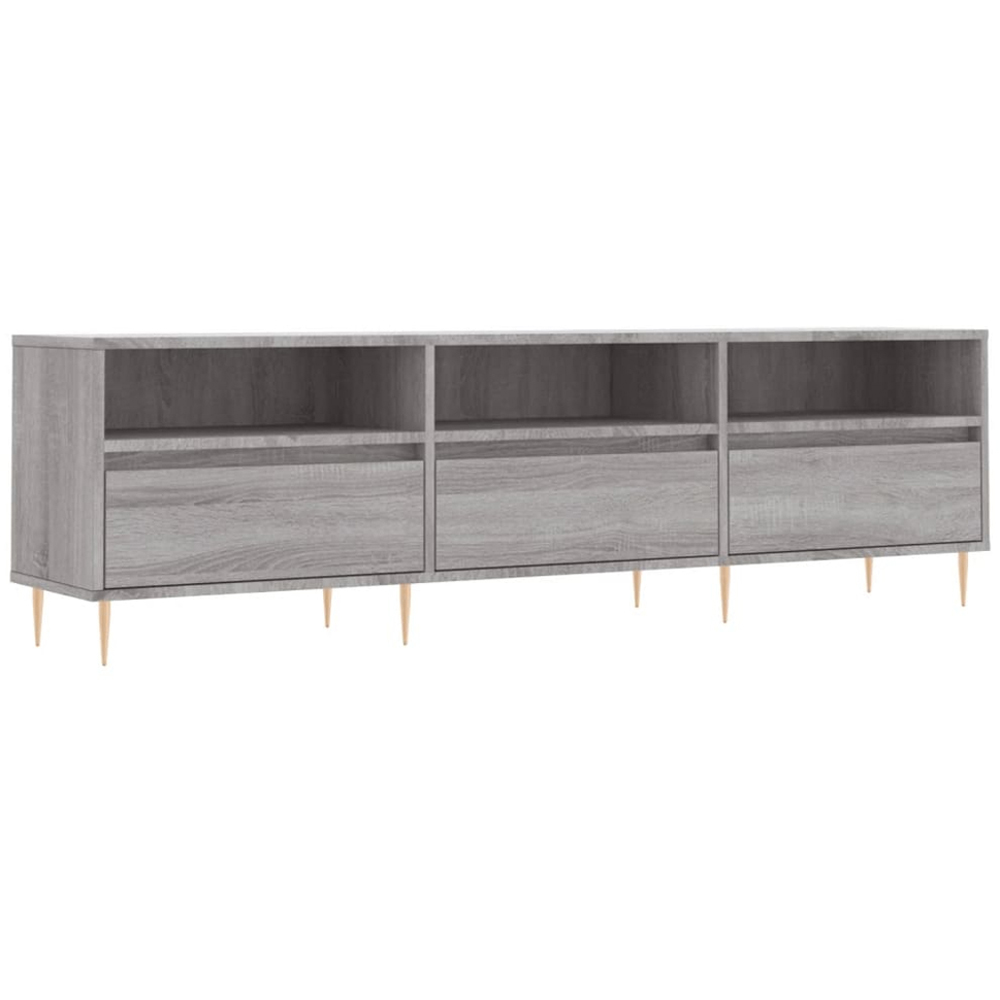 vidaXL 3 Door 3 Shelf Grey Sonoma TV Cabinet Image 2