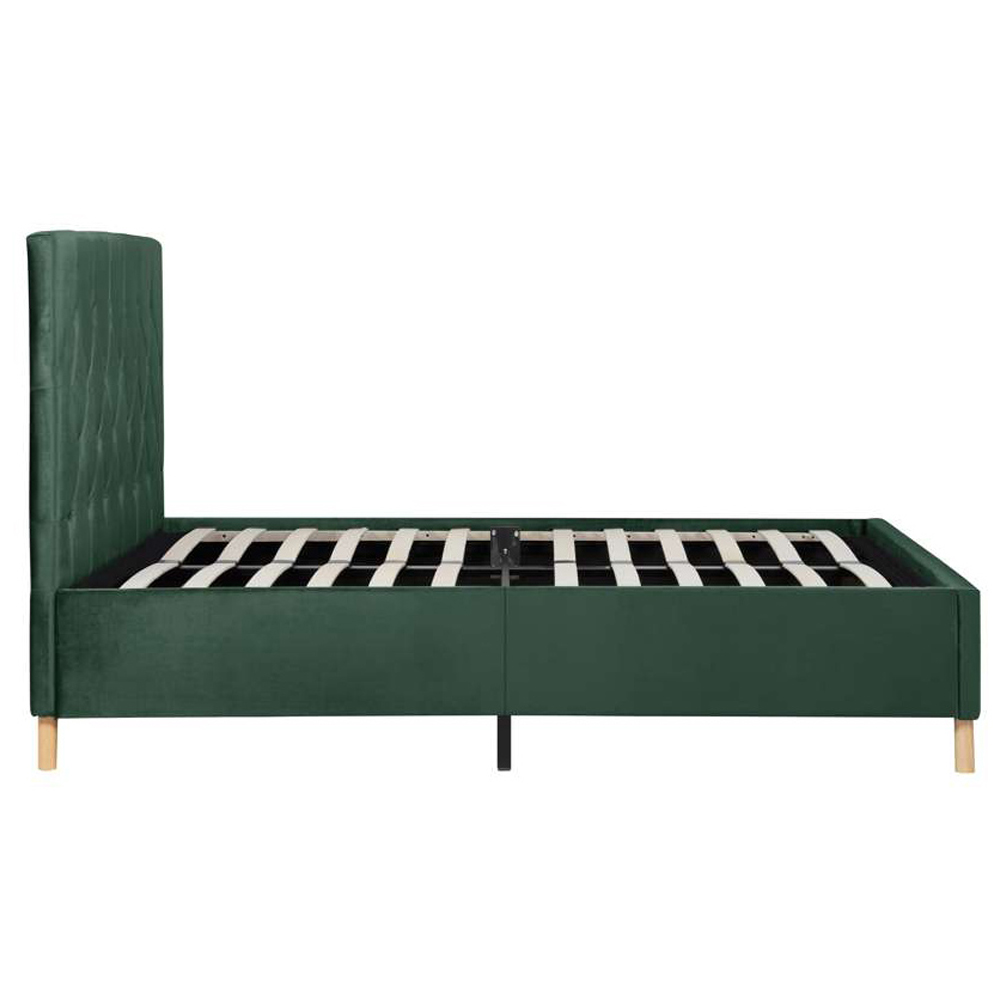 Loxley King Size Green Fabric Bed Image 5