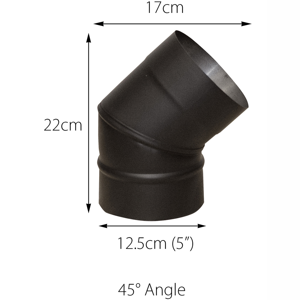 RoyalFire 5 Inch Elbow Bend Flue Pipe 45 Degree Image 5