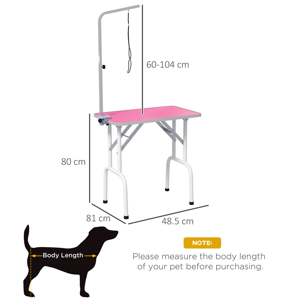 PawHut Pink Foldable Dog Grooming Pet Table Image 9