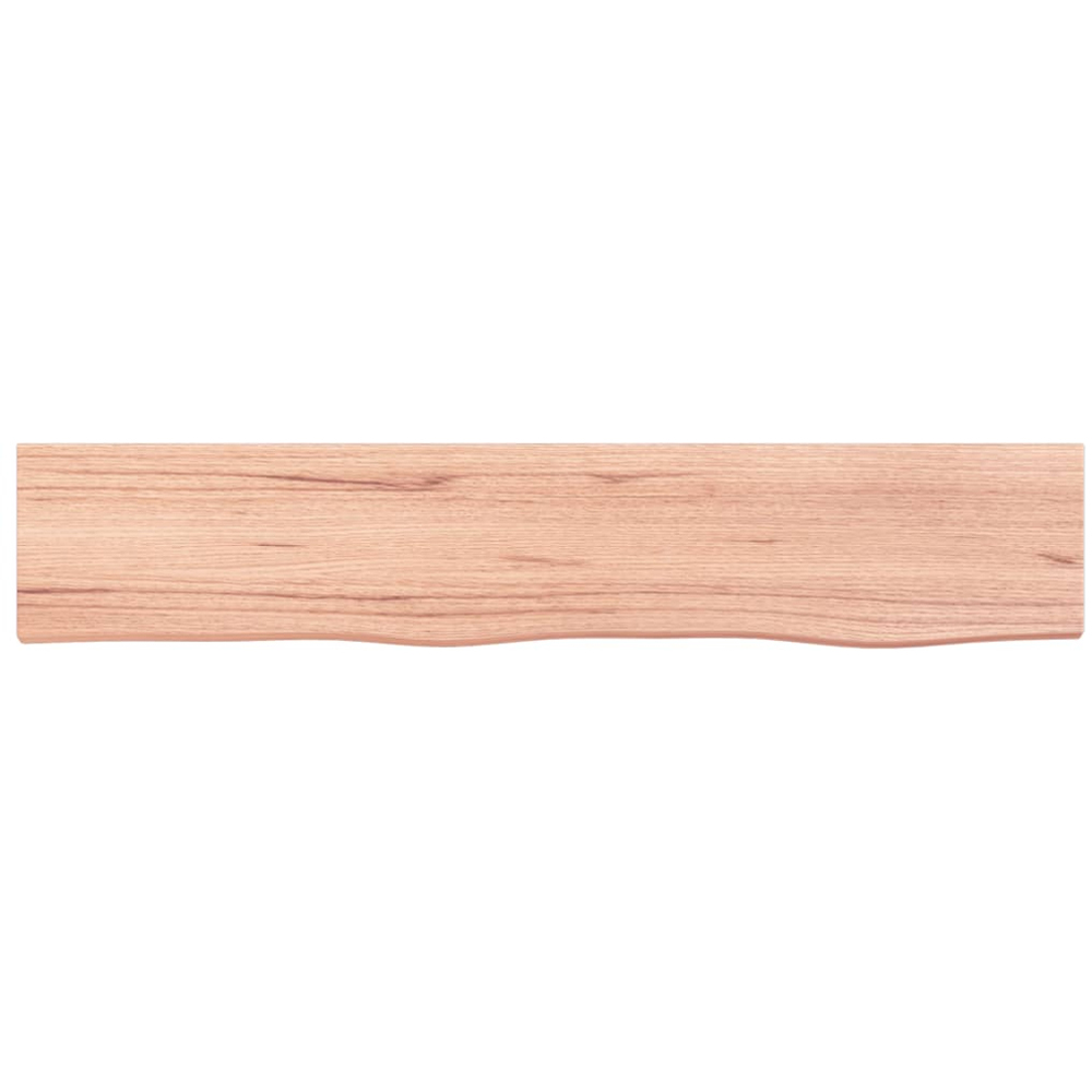 vidaXL 100cm Natural Untreated Solid Oak Wood Floating Wall Shelf Image 3