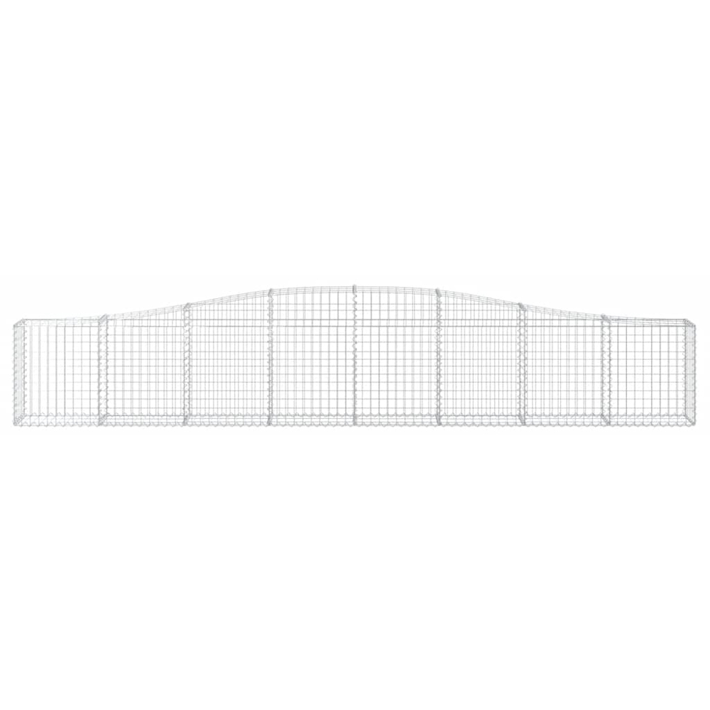 vidaXL Silver Galvanised Iron Arched Gabion Basket 400 x 30 x 60/80cm 3 Pack Image 2