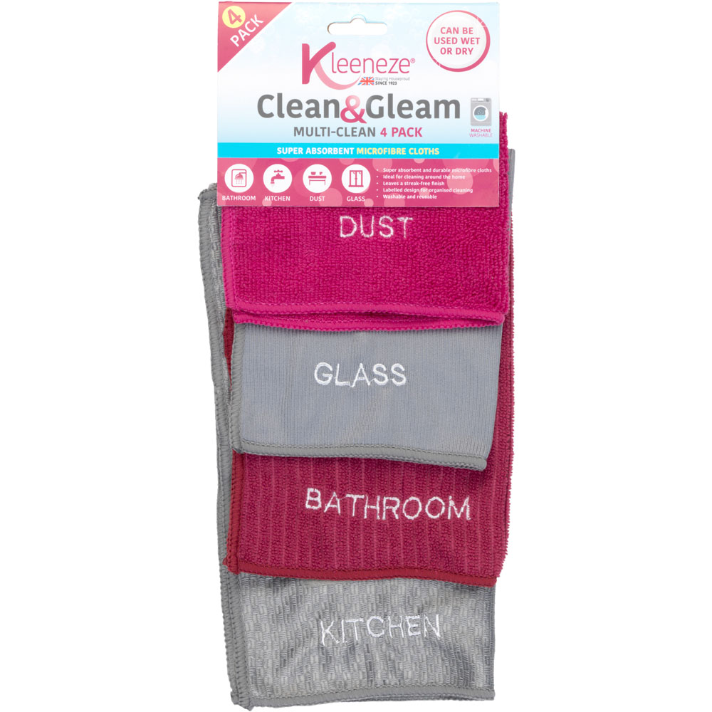 Kleeneze Clean and Gleam Cloths 4 Pack Image 1