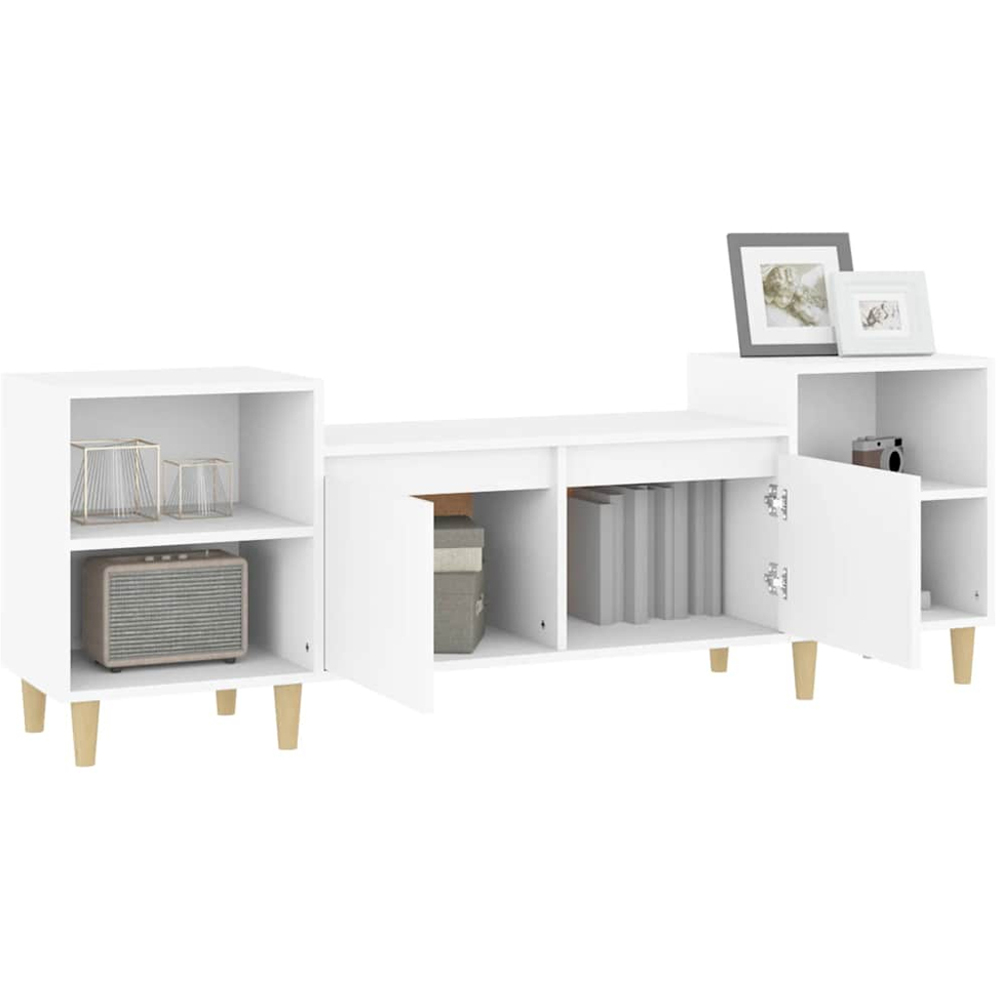 vidaXL 2 Door 4 Shelf White TV Cabinet Image 3