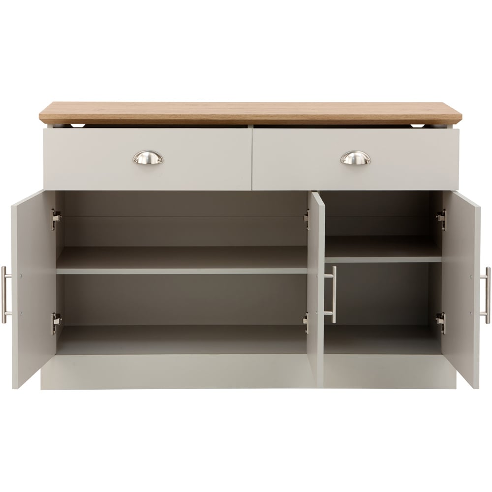 GFW Kendal 3 Door 2 Drawer Grey Large Sideboard Image 3