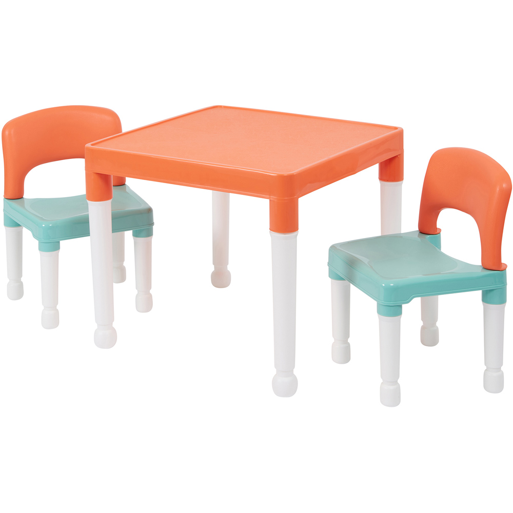 Liberty House Toys Orange and Green Plastic Table and Chairs Image 2