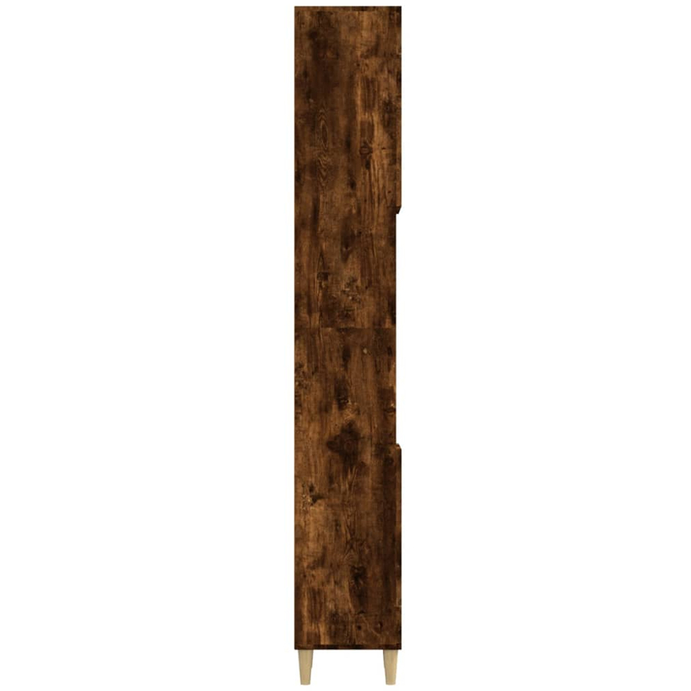 vidaXL 2 Door 2 Shelf Smoked Oak Wooden Bathroom Cabinet Image 6