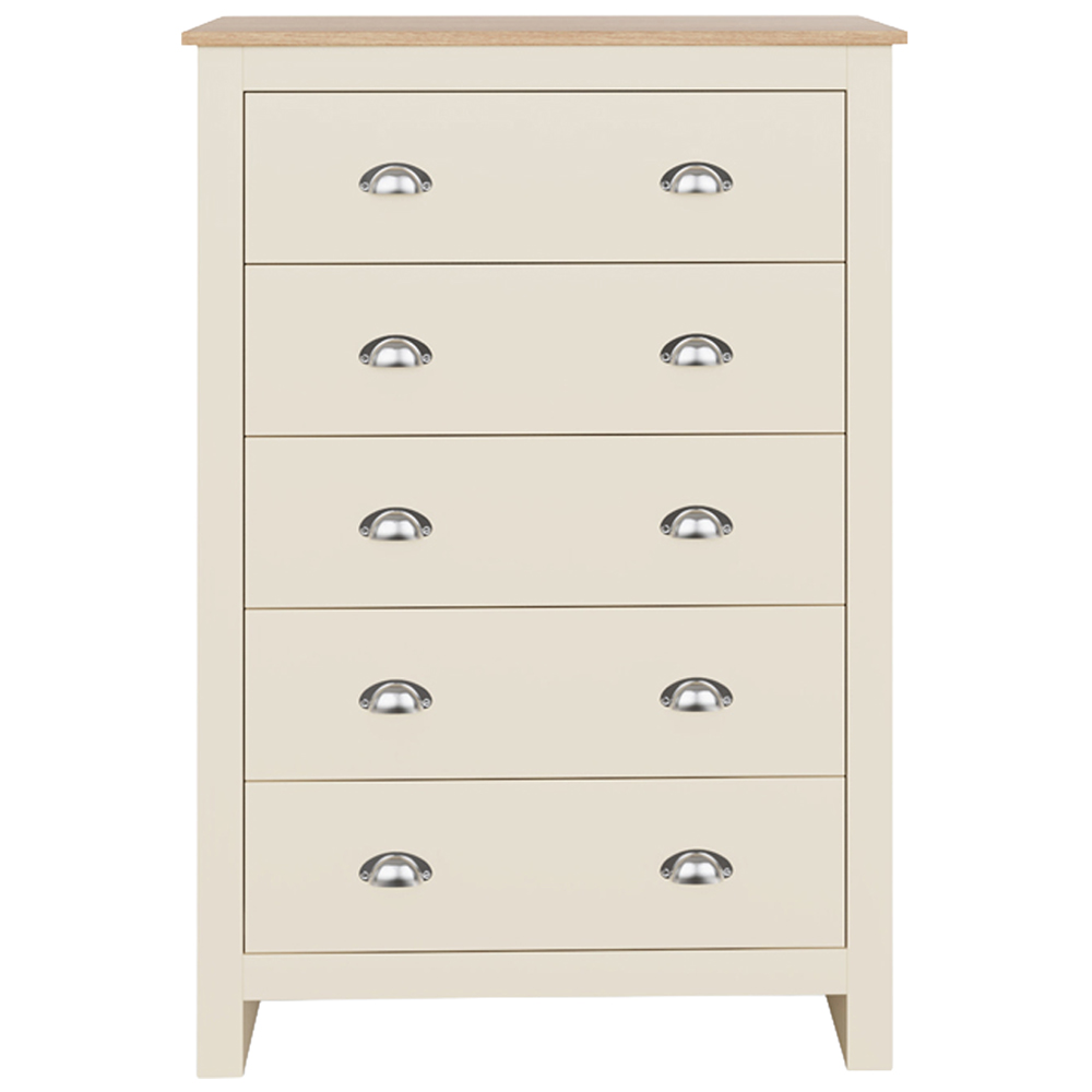 GFW Lancaster 5 Drawer Cream Chest of Drawers Image 5