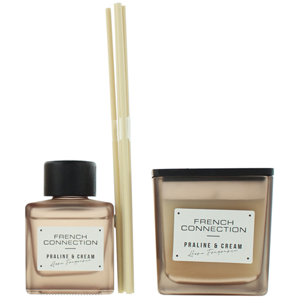 French Connection Praline and Cream Diffuser and Scented Candle 2 Piece Gift Set Image 2