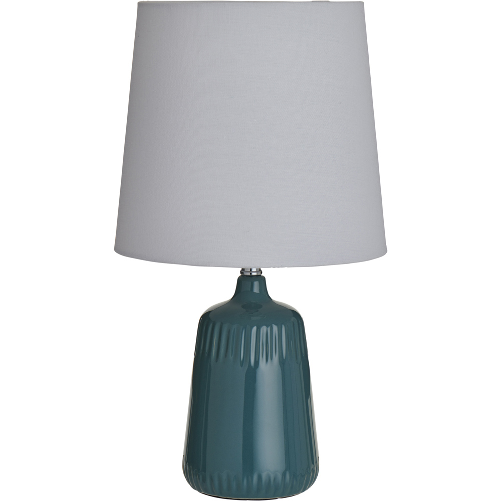 Wilko Blue Ceramic Dash Table Lamp Image 1