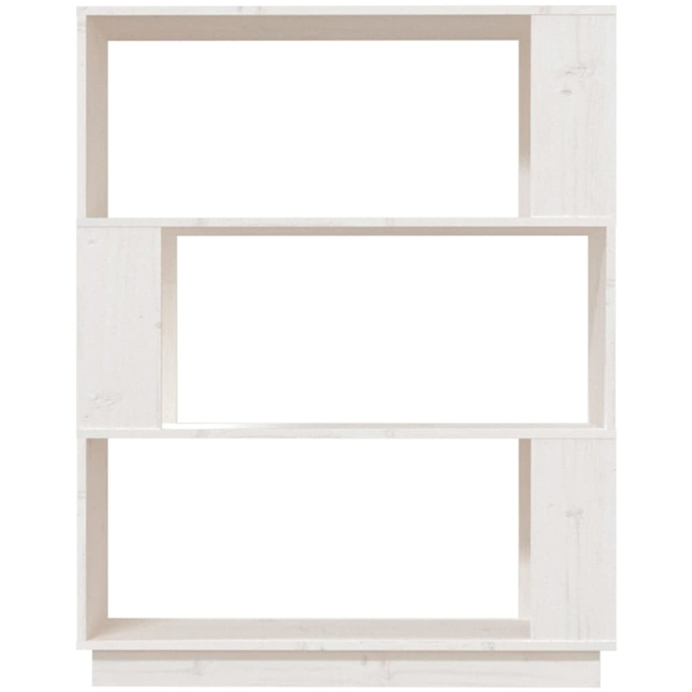 vidaXL 3 Shelf White Solid Pine Wood Bookcase Image 3