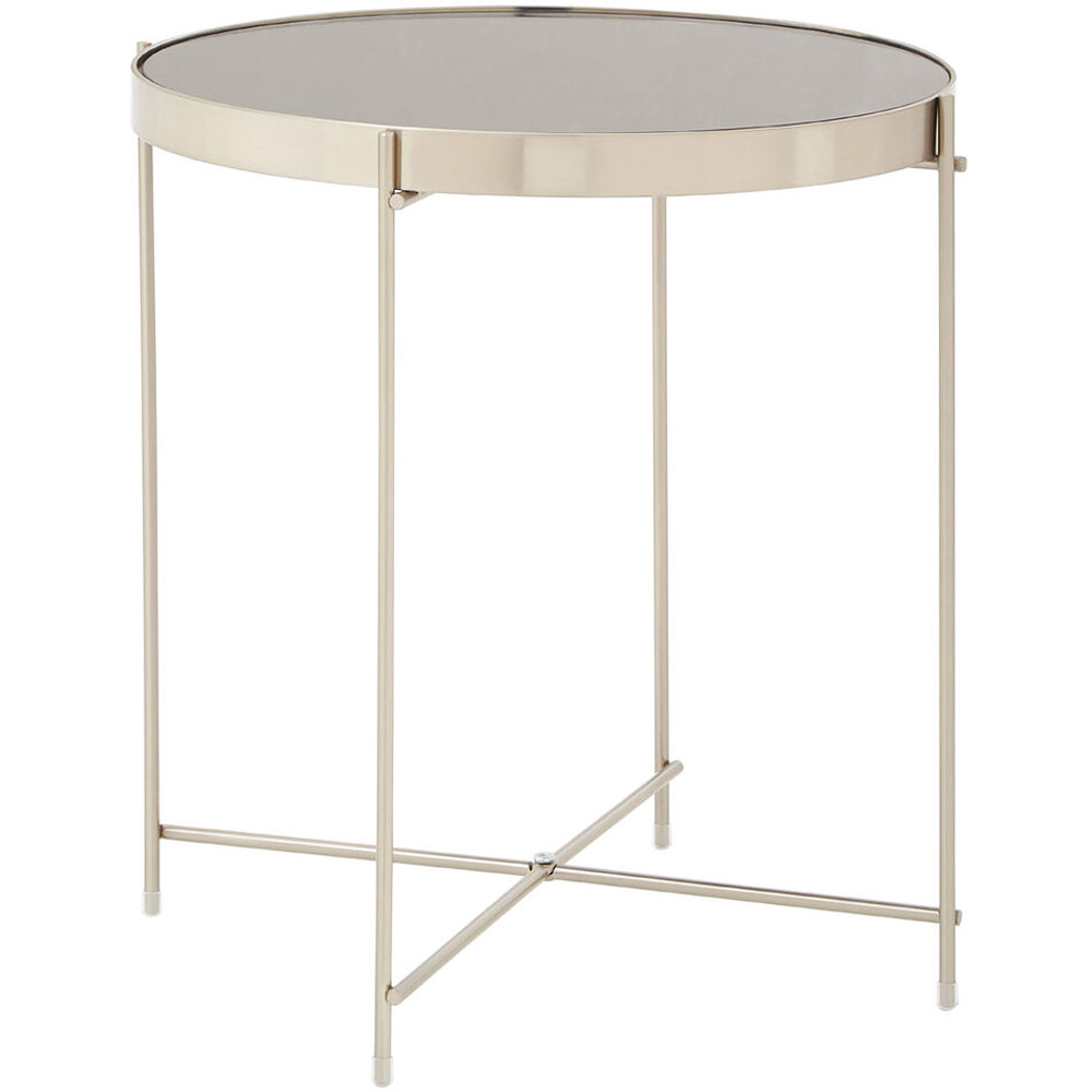 Premier Housewares Allure Grey Low Side Table with Mirrored Top Image 2