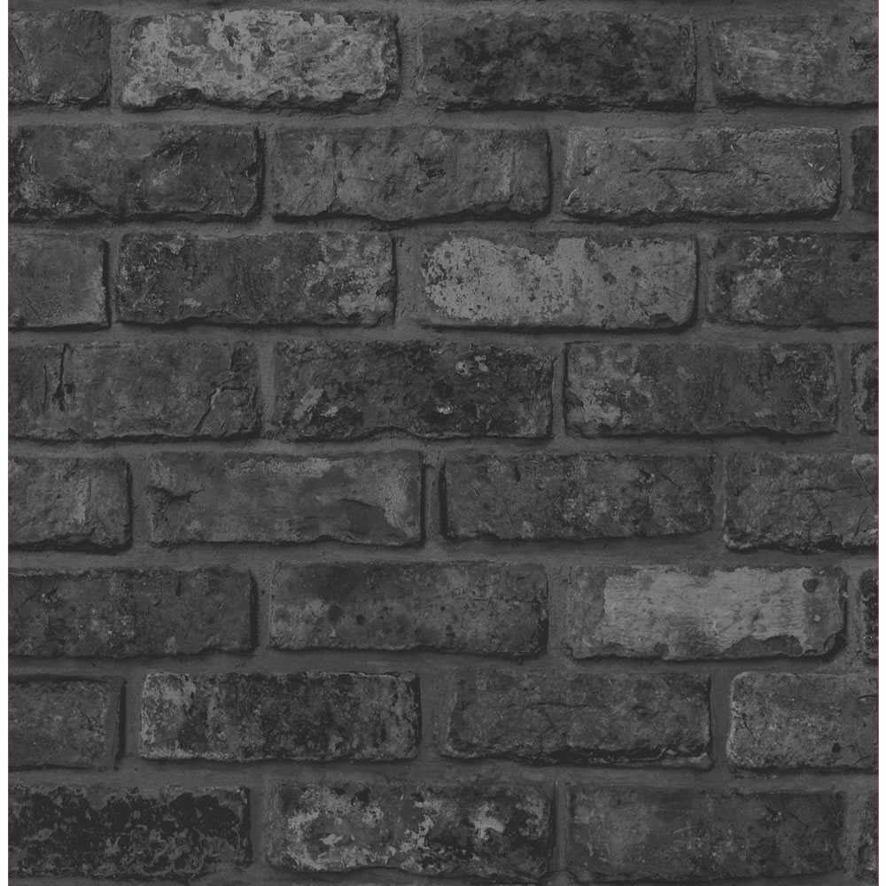 Wilko Wallpaper Black Brick