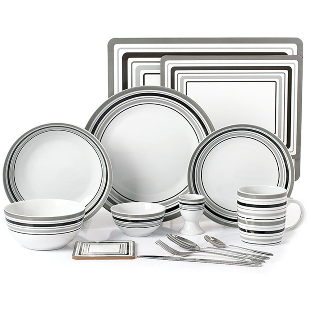 Waterside Brompton 80 Piece Grey Dinner Set Image 1