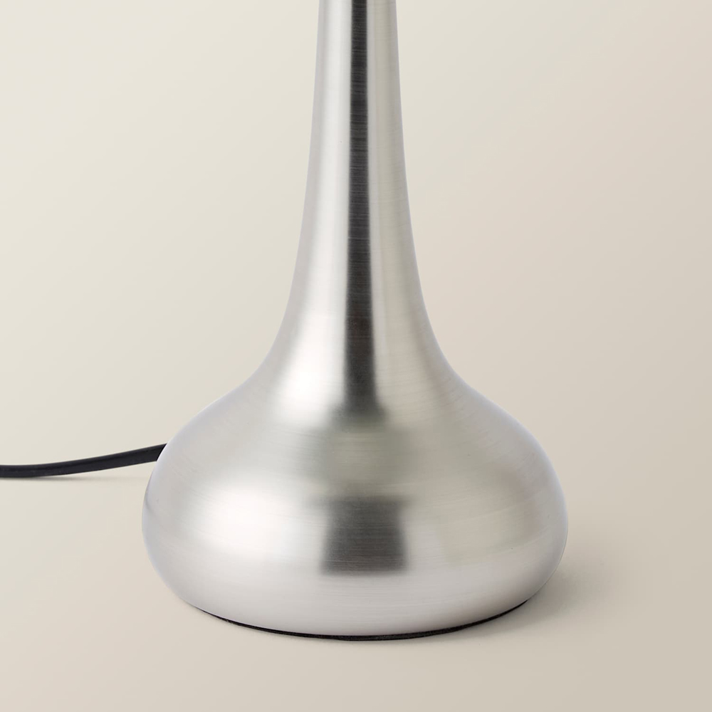 ValueLights Teardrop Plum Shade Brushed Chrome Touch Table Lamp with Bulb 2 Pack Image 5