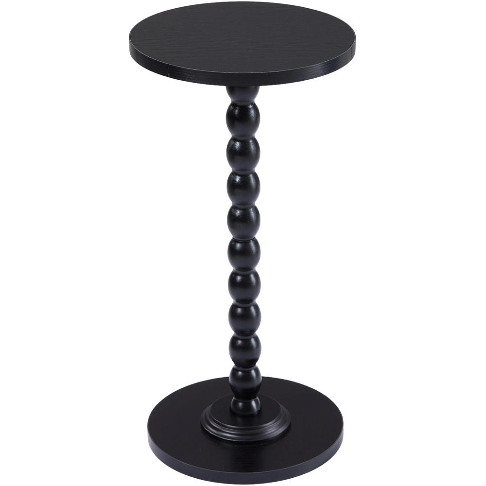 Living and Home Black Round Spindle Pedestal Side Table Image 2