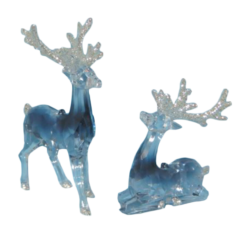 Clear Blue Glittered Reindeer Image