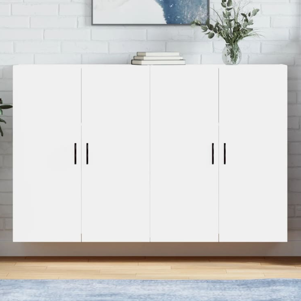 vidaXL 2 Door White Wall Mounted Cabinet 2 Pack Image 1