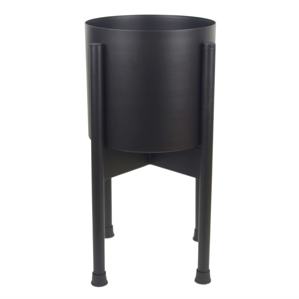 Leaf Black Metal Planter 20 x 18cm Image 2