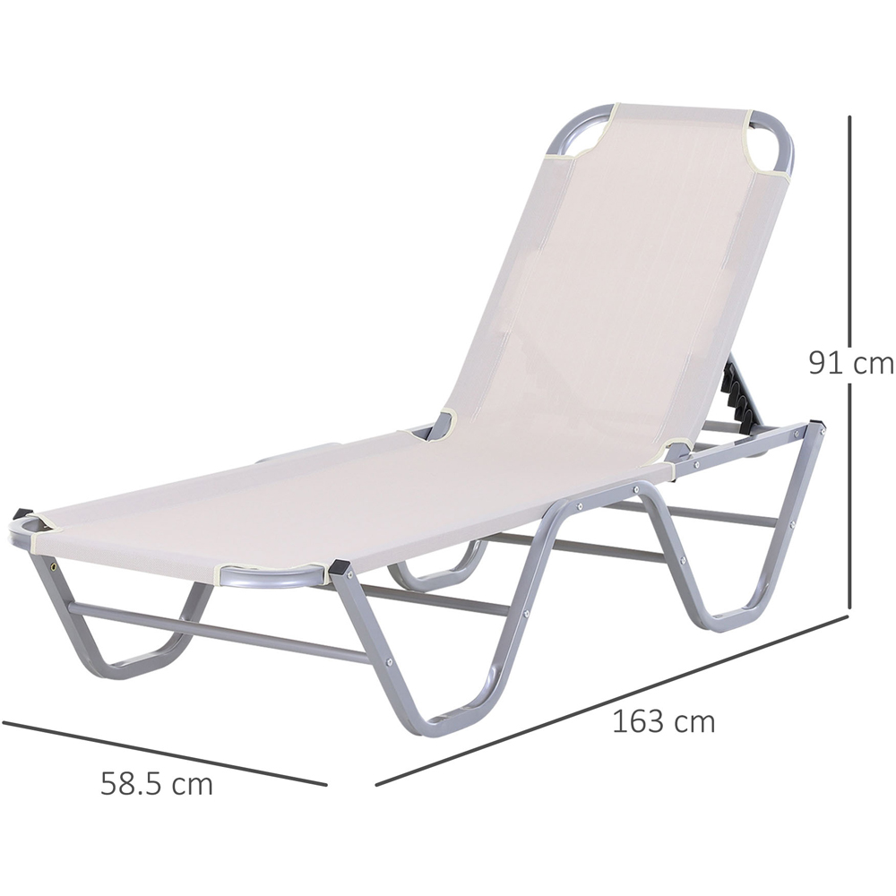 Outsunny White Relaxer Recliner Sun Lounger Image 8