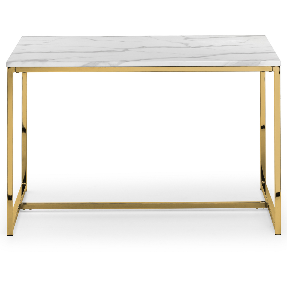 Julian Bowen Scala Dining Table Gold and White Marble Top Image 2