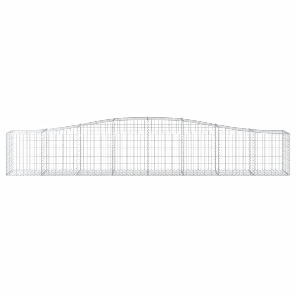 vidaXL Silver Galvanised Iron Arched Gabion Basket 400 x 50 x 60/80cm 5 Pack Image 4