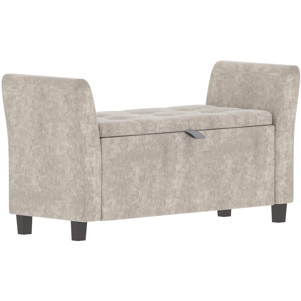 Vida Designs Seville Champagne Crushed Velvet Storage Ottoman Image 2