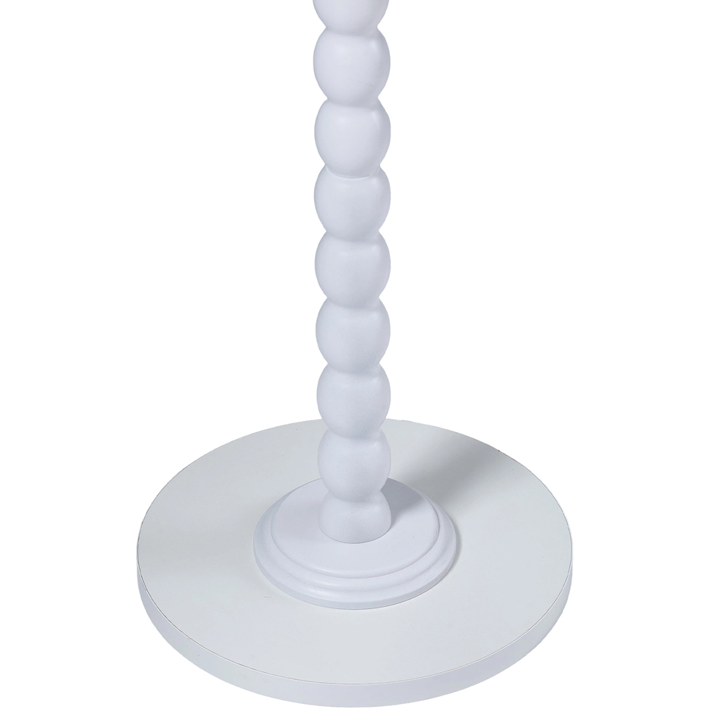 Living and Home White Round Spindle Pedestal Side Table Image 3