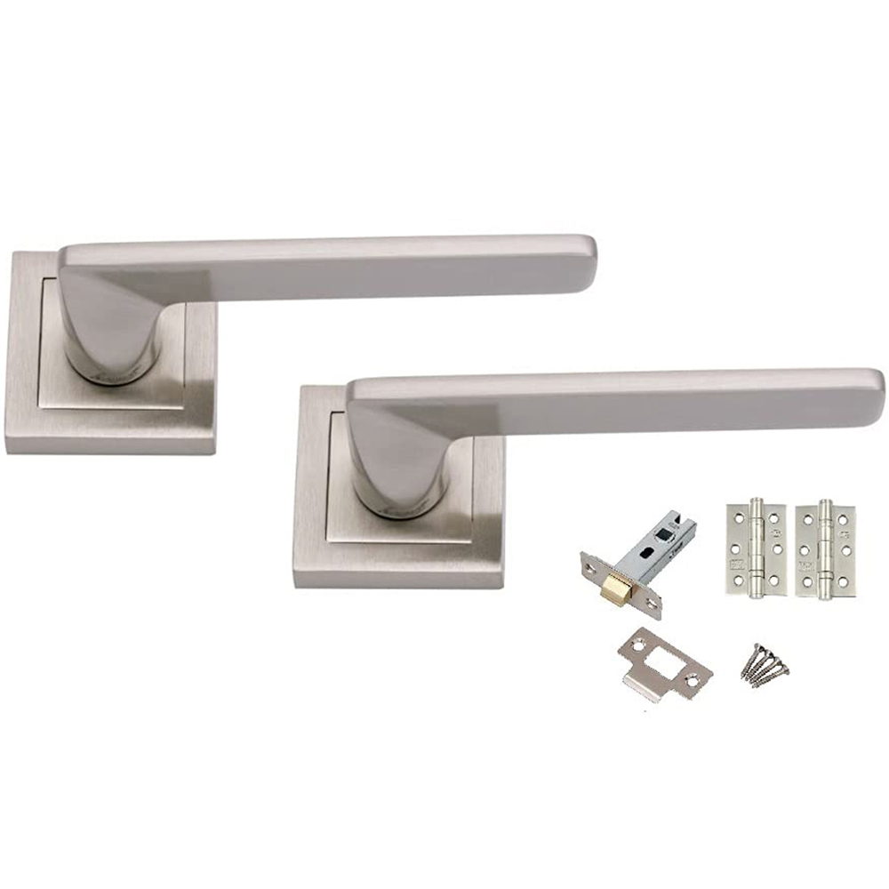Golden Grace Satin Stainless Steel Vector Door Handle Set Image 1