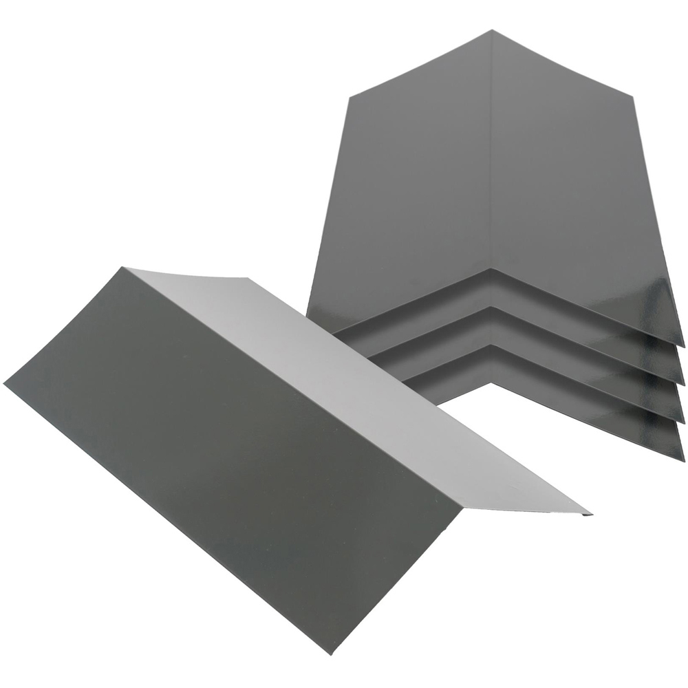 Harbour Housewares Anthracite Galvanised Steel Roofing Ridge Cap 30 x 60cm 5 Pack Image 1