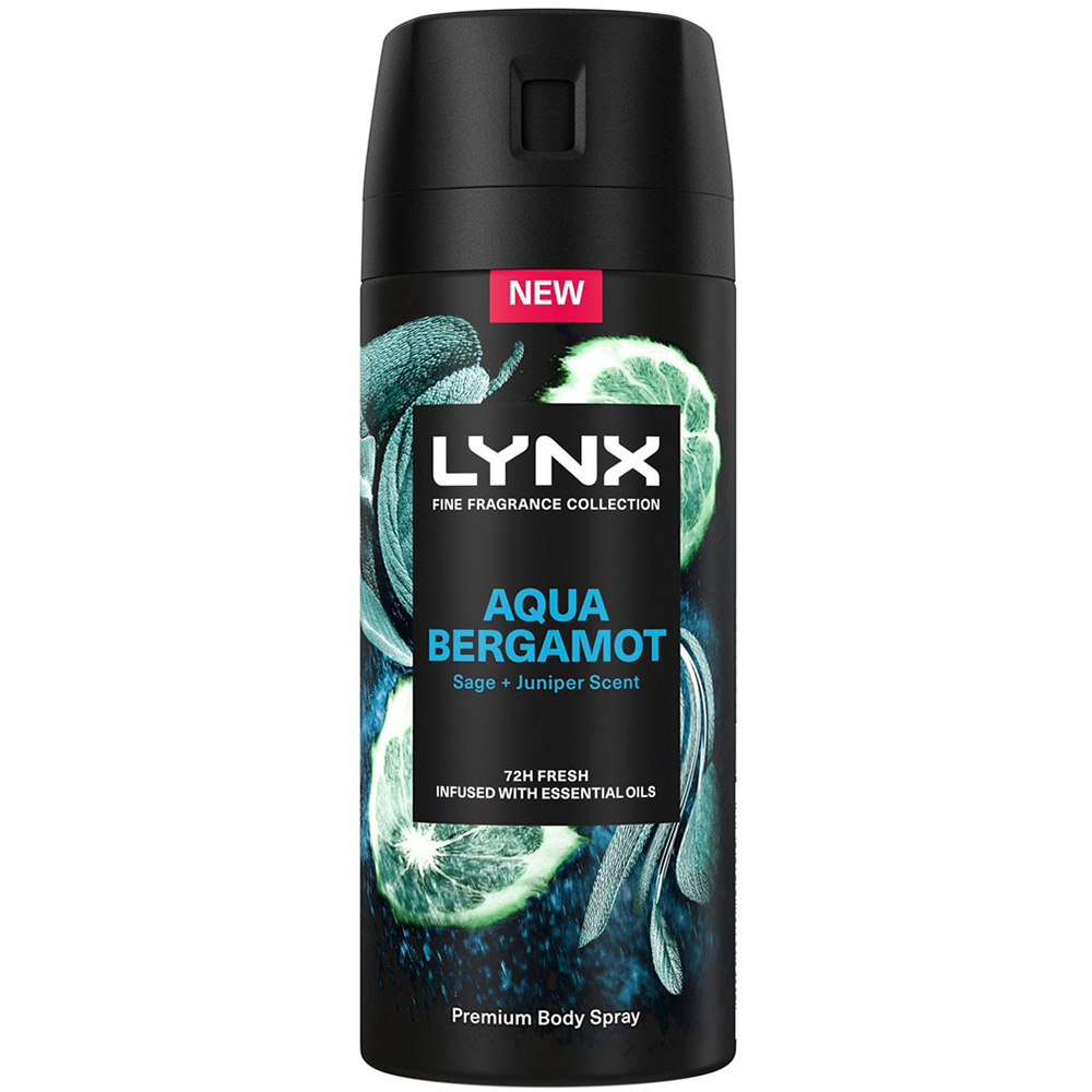 Lynx Fine Fragrance Collection Aqua Bergamot Deodorant Body Spray 150ml 30 Pack Image 2