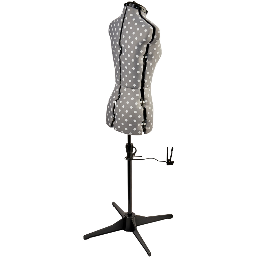 Sewing Online 5916P Grey Polka Adjustable 8-Part Dressmakers Dummy with Hem Marker Petite Image 3