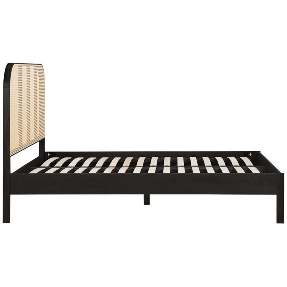 Birlea Margot Double Black Bed with Rattan Headboard Image 5