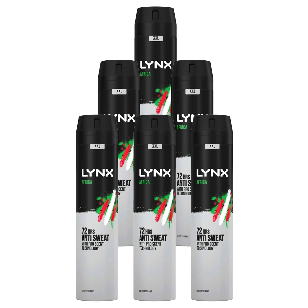Lynx XXL Africa 48 Hour Dry Anti-Perspirant Case of 6 x 250ml Image 1
