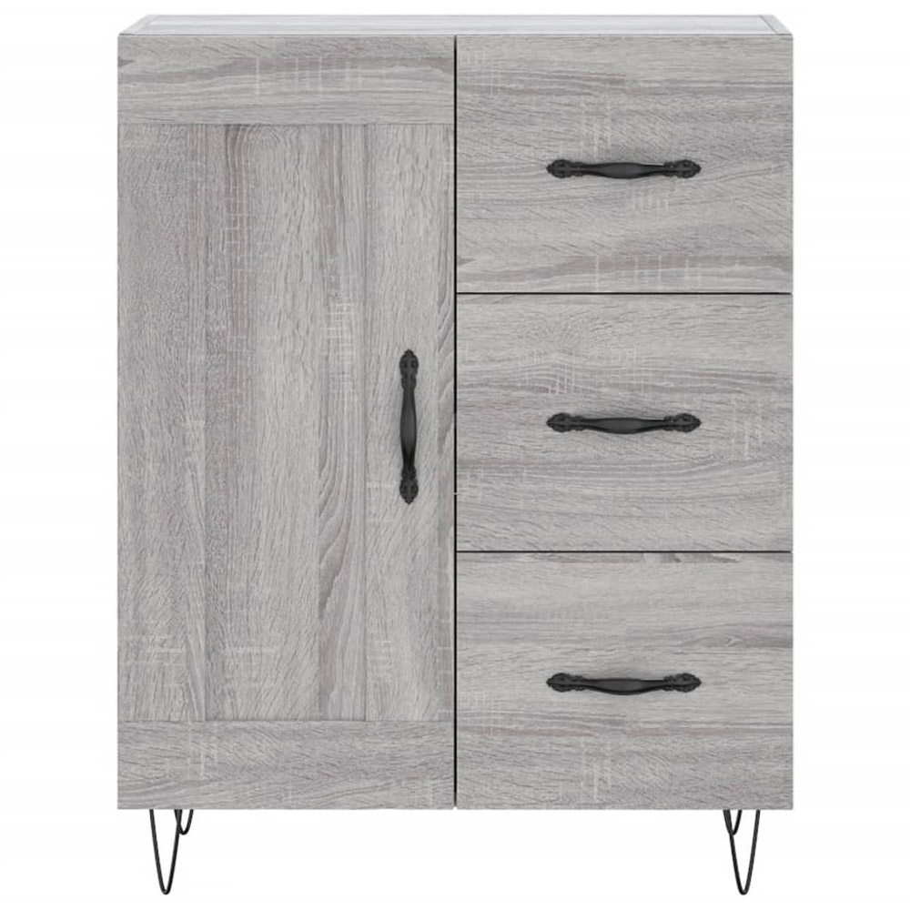 vidaXL 3 Door 3 Drawer Grey Sonoma Highboard Image 8