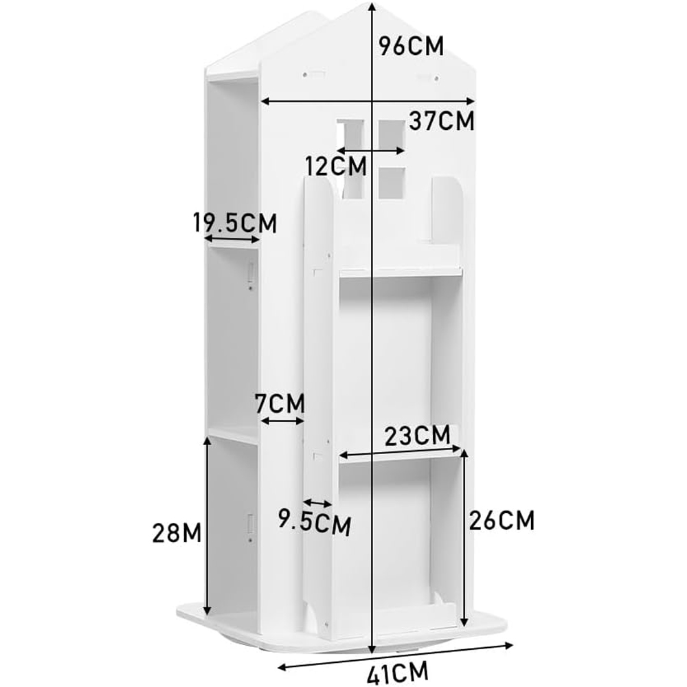 Neo White House Shaped Rotating Kid's Freestanding Bookshelf Image 9
