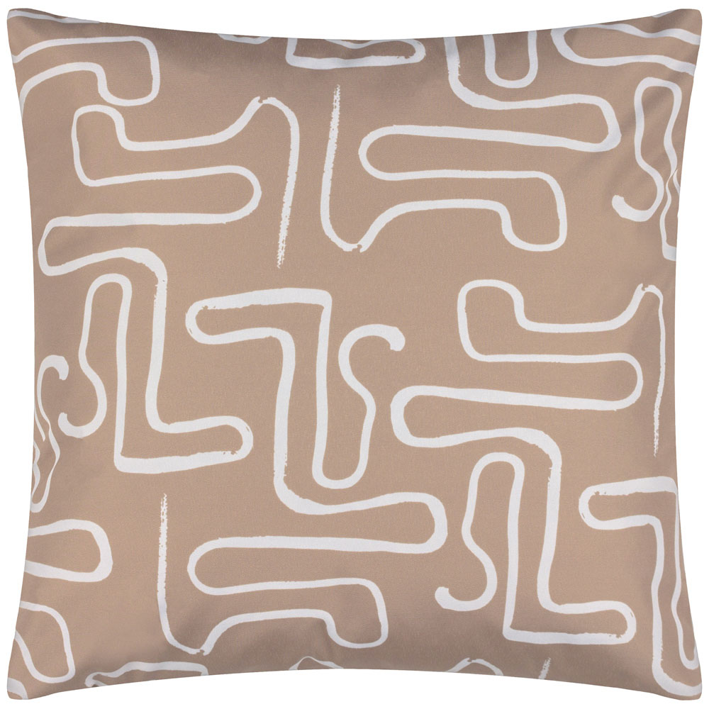 furn. Klay Geometric Natural UV and Water Resistant Outdoor Cushion Image 1