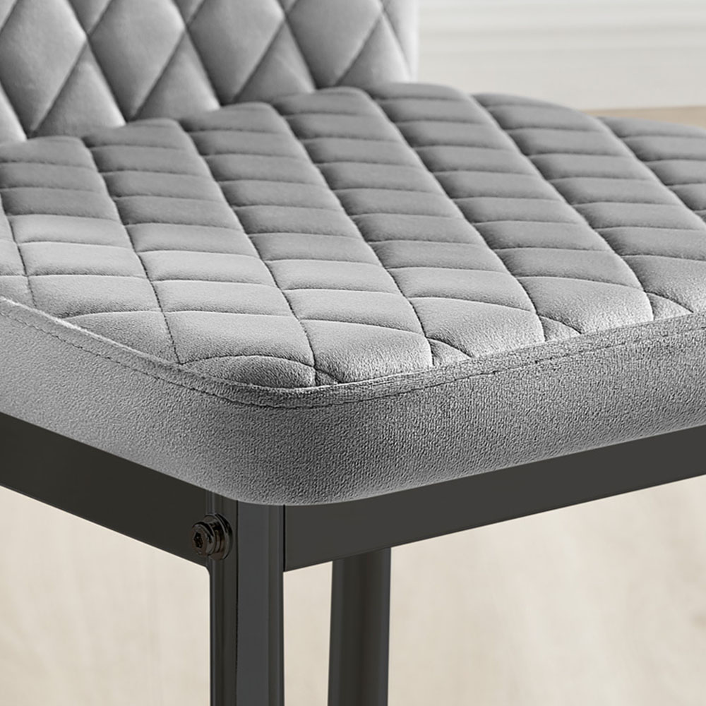 Furniturebox Lucia Valera 6 Seater Dining Set Black Gloss and Grey Image 8