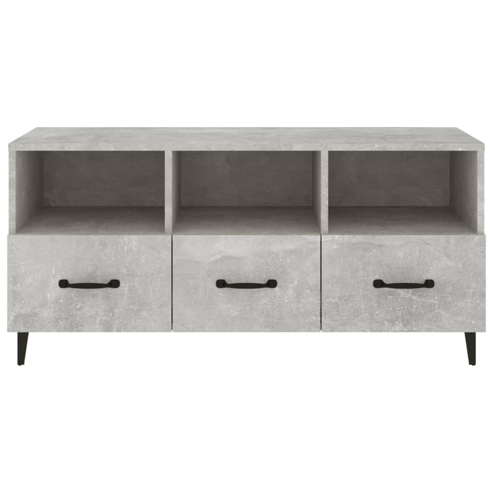 vidaXL 3 Drawer 3 Shelf Concrete Grey TV Cabinet Image 3