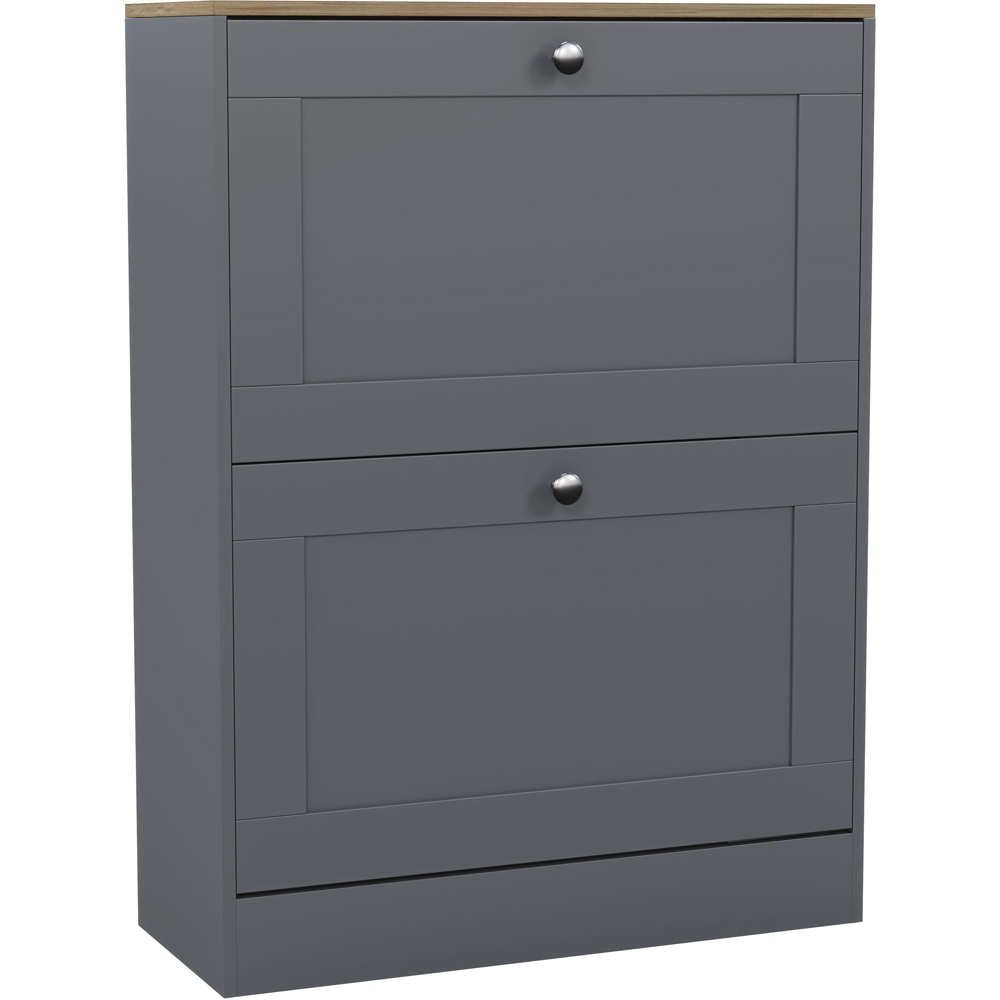 VIDA DESIGNS 2 Drawer Grey and Oak Effect Shoe Cabinet Image 2