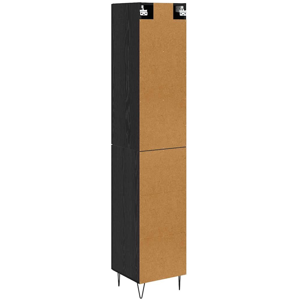 vidaXL Single Door 3 Drawer Black Tall Slim Highboard Image 9