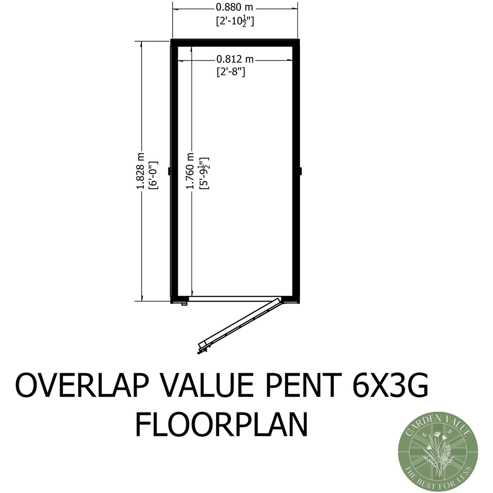 Shire GB Garden Value 6 x 3ft Overlap Pent Garden Shed Image 9