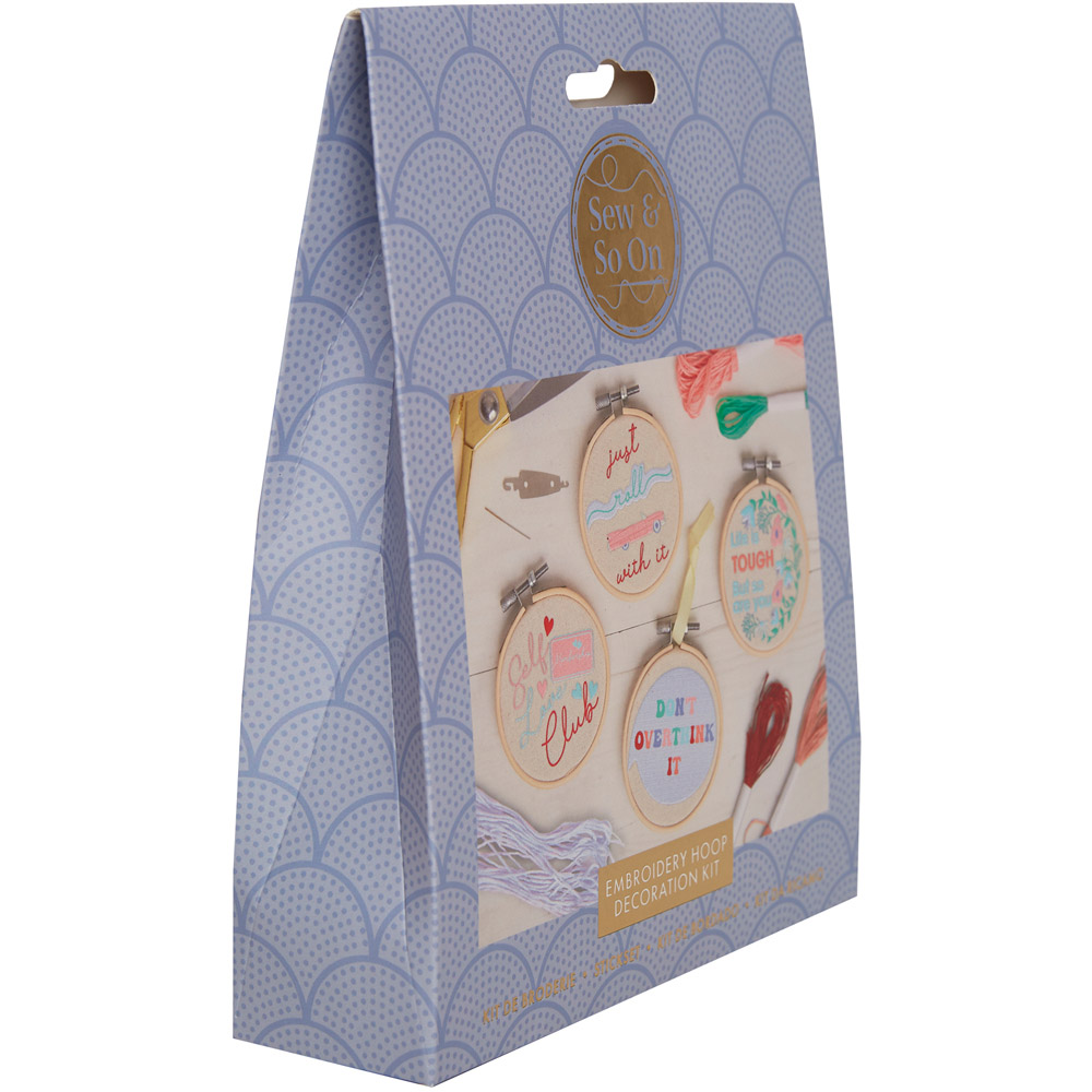 Sew & So On Multicoloured Slogans Embroidery Hoop Decorations Set Image 4