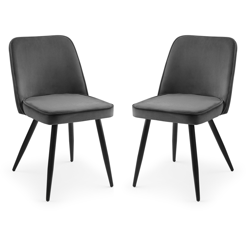 Julian Bowen Burgess Set of 2 Grey Dining Chair Image 2